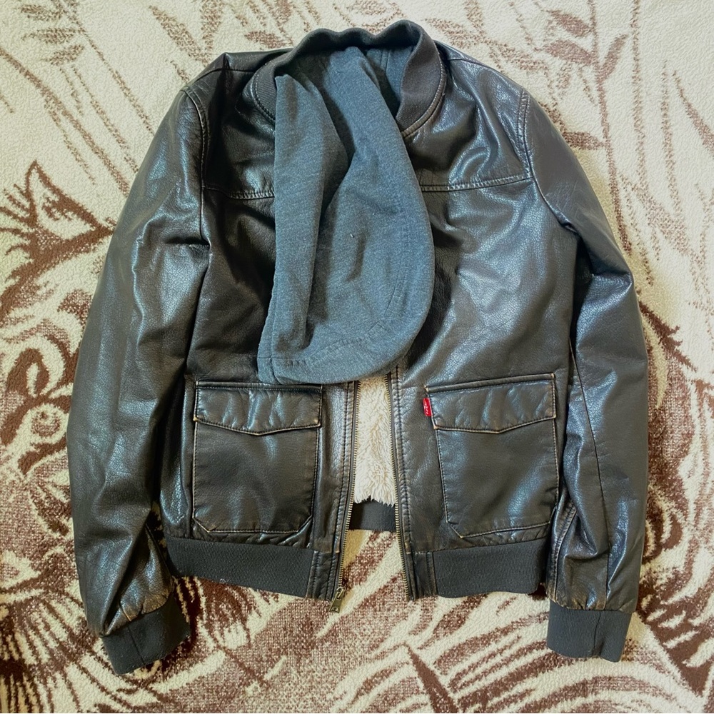 Levi’s Hooded Leather Jacket